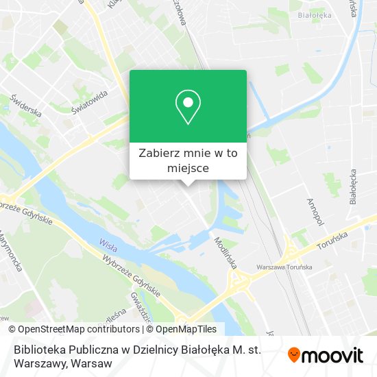 Mapa Biblioteka Publiczna w Dzielnicy Białołęka M. st. Warszawy