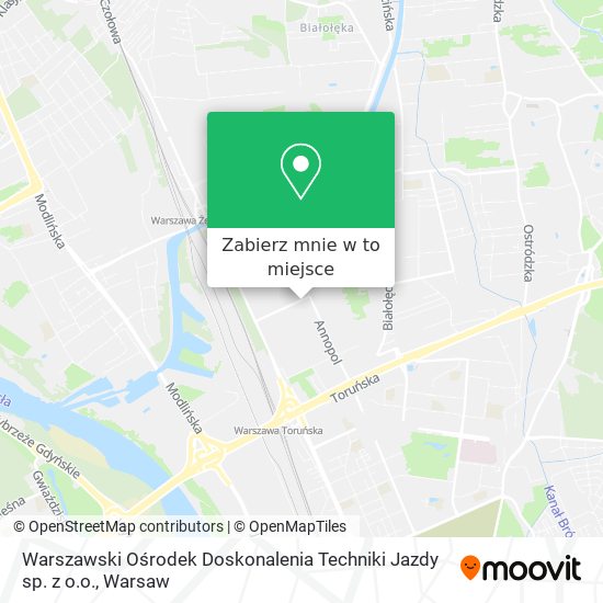 Mapa Warszawski Ośrodek Doskonalenia Techniki Jazdy sp. z o.o.