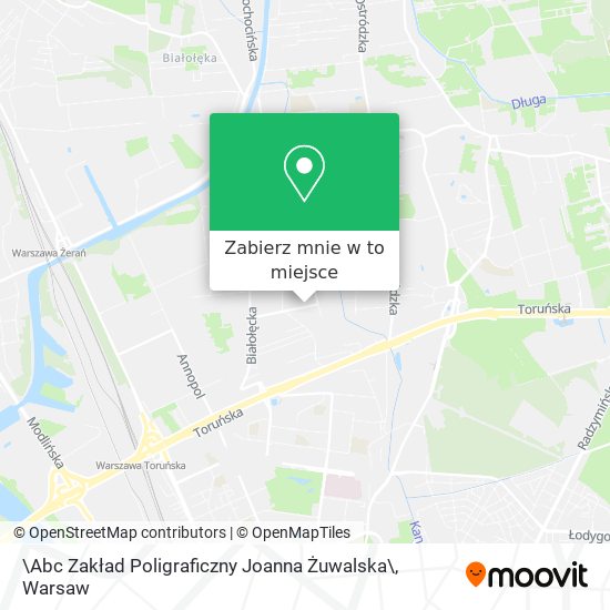 Mapa \Abc Zakład Poligraficzny Joanna Żuwalska\