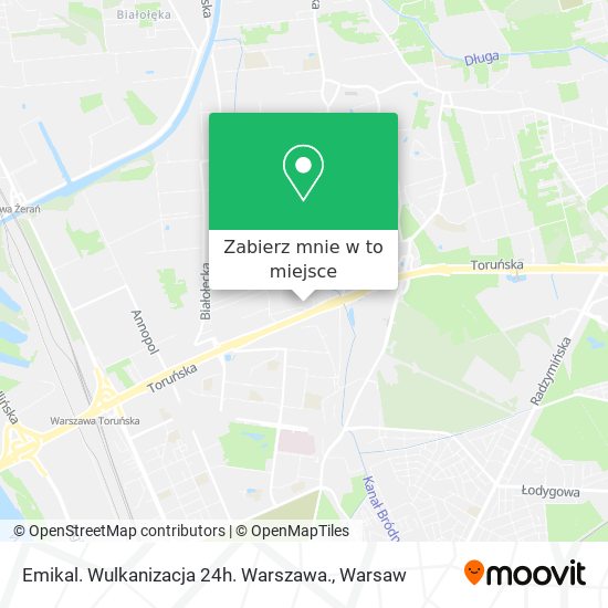 Mapa Emikal. Wulkanizacja 24h. Warszawa.