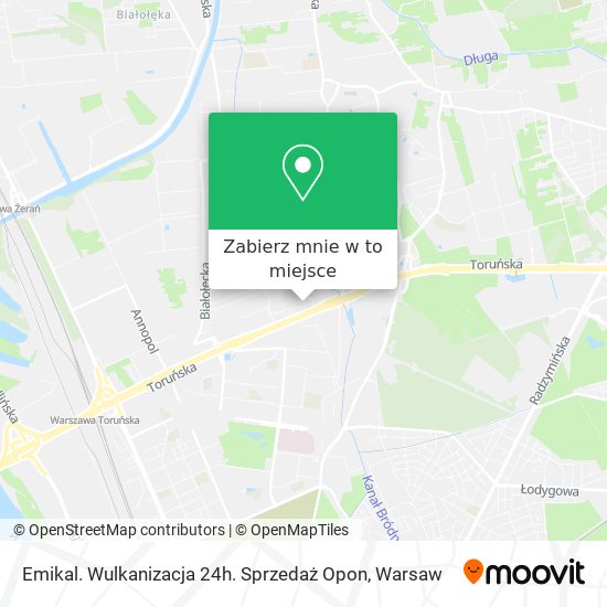 Mapa Emikal. Wulkanizacja 24h. Sprzedaż Opon