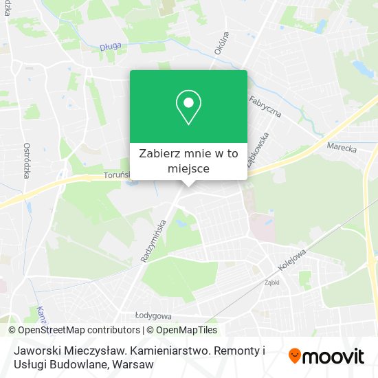 Mapa Jaworski Mieczysław. Kamieniarstwo. Remonty i Usługi Budowlane