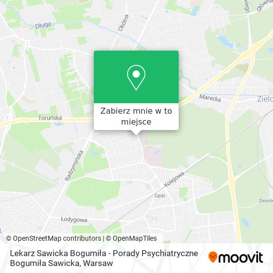 Mapa Lekarz Sawicka Bogumiła - Porady Psychiatryczne Bogumiła Sawicka