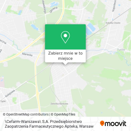 Mapa \Cefarm-Warszawa\ S.A. Przedsiębiorstwo Zaopatrzenia Farmaceutycznego Apteka