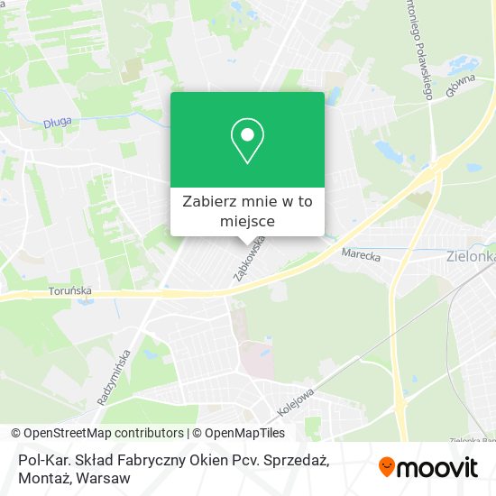 Mapa Pol-Kar. Skład Fabryczny Okien Pcv. Sprzedaż, Montaż