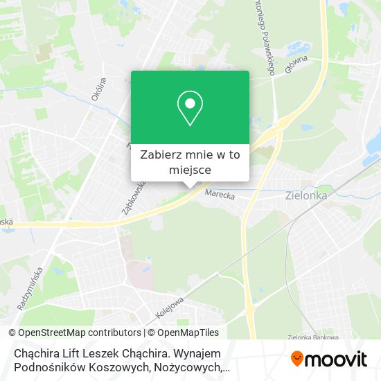 Mapa Chąchira Lift Leszek Chąchira. Wynajem Podnośników Koszowych, Nożycowych, Montażowych