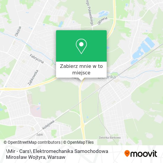 Mapa \Mir - Cars\ Elektromechanika Samochodowa Mirosław Wojtyra