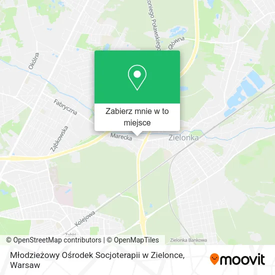 Mapa Młodzieżowy Ośrodek Socjoterapii w Zielonce