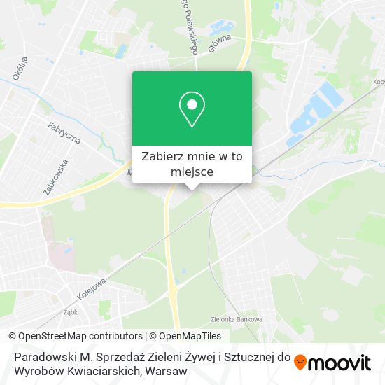 Mapa Paradowski M. Sprzedaż Zieleni Żywej i Sztucznej do Wyrobów Kwiaciarskich