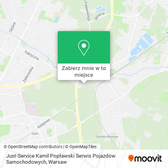 Mapa Just-Service Kamil Popławski Serwis Pojazdów Samochodowych