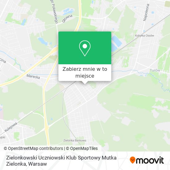 Mapa Zielonkowski Uczniowski Klub Sportowy Mutka Zielonka