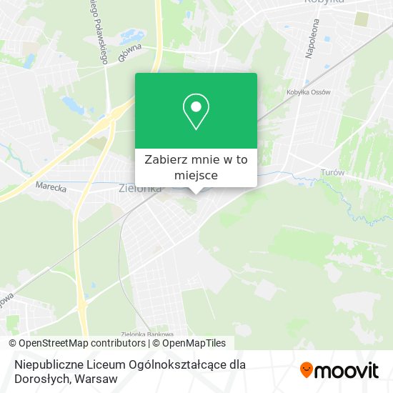 Mapa Niepubliczne Liceum Ogólnokształcące dla Dorosłych