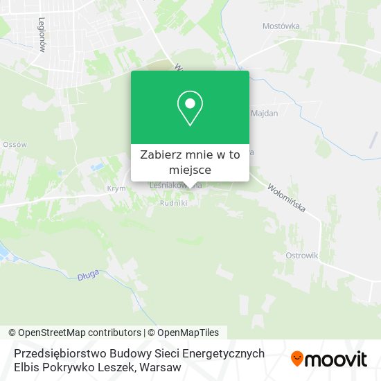 Mapa Przedsiębiorstwo Budowy Sieci Energetycznych Elbis Pokrywko Leszek