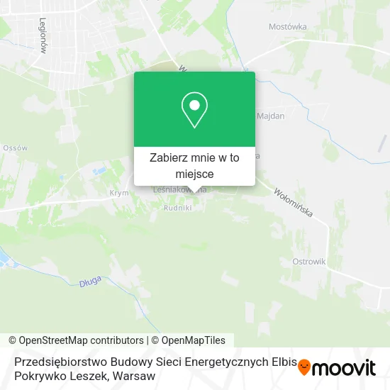 Mapa Przedsiębiorstwo Budowy Sieci Energetycznych Elbis Pokrywko Leszek