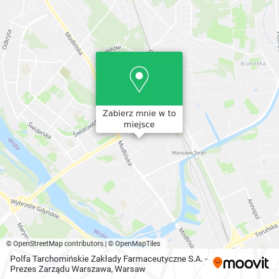 Mapa Polfa Tarchomińskie Zakłady Farmaceutyczne S.A. - Prezes Zarządu Warszawa