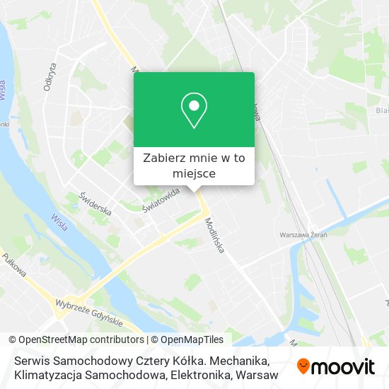 Mapa Serwis Samochodowy Cztery Kółka. Mechanika, Klimatyzacja Samochodowa, Elektronika