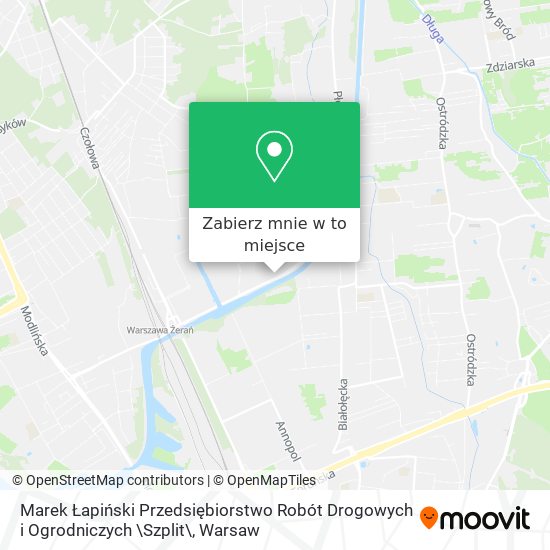 Mapa Marek Łapiński Przedsiębiorstwo Robót Drogowych i Ogrodniczych \Szplit\