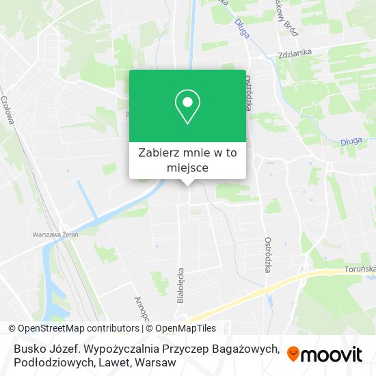 Mapa Busko Józef. Wypożyczalnia Przyczep Bagażowych, Podłodziowych, Lawet