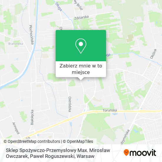 Mapa Sklep Spożywczo-Przemysłowy Max. Mirosław Owczarek, Paweł Roguszewski