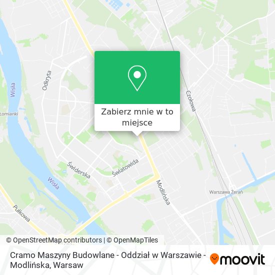 Mapa Cramo Maszyny Budowlane - Oddział w Warszawie - Modlińska