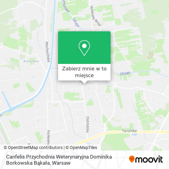 Mapa Canfelis Przychodnia Weterynaryjna Dominika Borkowska Bąkała