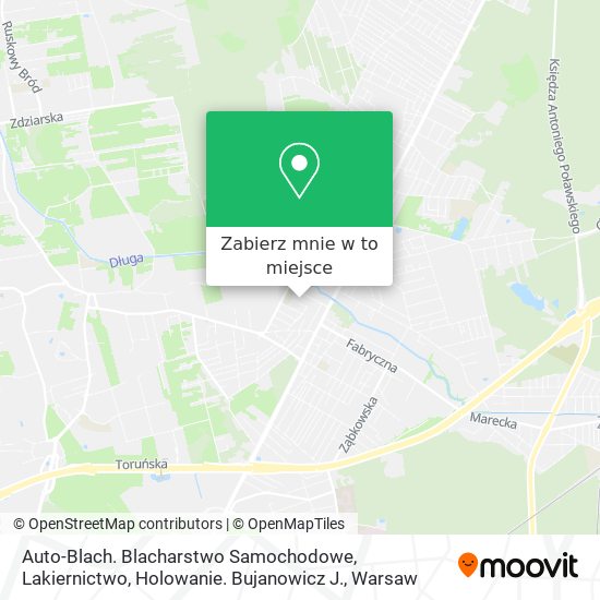 Mapa Auto-Blach. Blacharstwo Samochodowe, Lakiernictwo, Holowanie. Bujanowicz J.