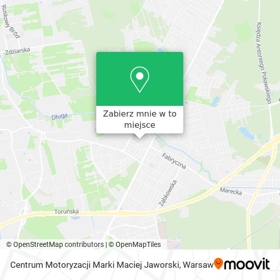 Mapa Centrum Motoryzacji Marki Maciej Jaworski