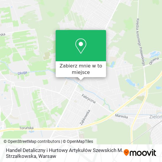 Mapa Handel Detaliczny i Hurtowy Artykułów Szewskich M. Strzałkowska