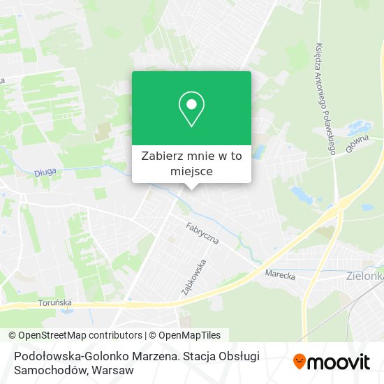 Mapa Podołowska-Golonko Marzena. Stacja Obsługi Samochodów