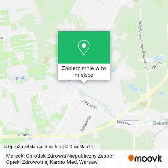 Mapa Marecki Ośrodek Zdrowia Niepubliczny Zespół Opieki Zdrowotnej Kardio-Med