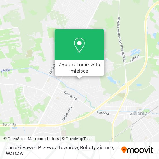 Mapa Janicki Paweł. Przewóz Towarów, Roboty Ziemne