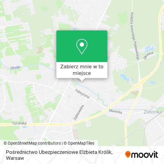 Mapa Pośrednictwo Ubezpieczeniowe Elżbieta Królik