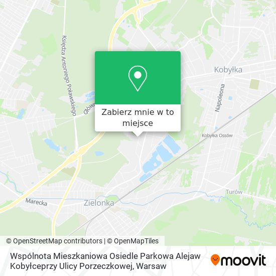 Mapa Wspólnota Mieszkaniowa Osiedle Parkowa Alejaw Kobyłceprzy Ulicy Porzeczkowej