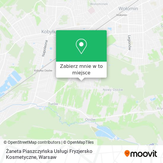 Mapa Żaneta Piaszczyńska Usługi Fryzjersko Kosmetyczne