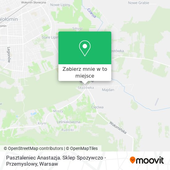 Mapa Pasztaleniec Anastazja. Sklep Spozywczo - Przemyslowy