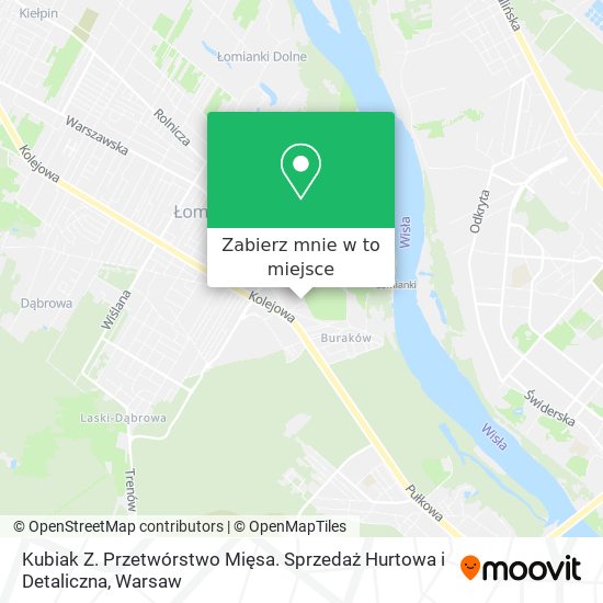 Mapa Kubiak Z. Przetwórstwo Mięsa. Sprzedaż Hurtowa i Detaliczna