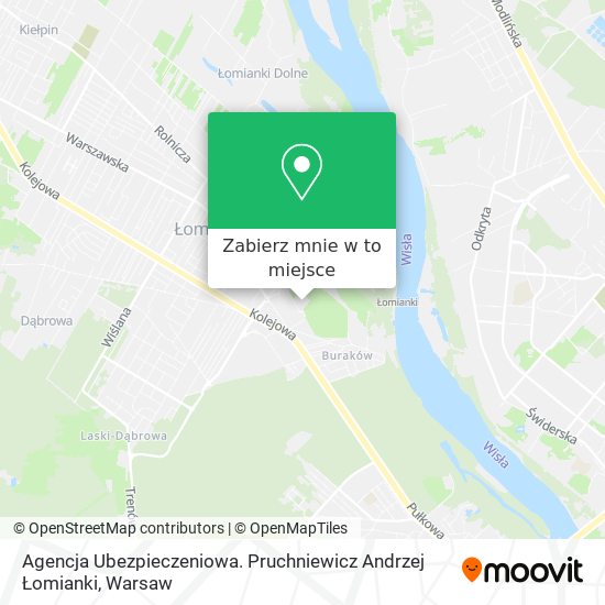 Mapa Agencja Ubezpieczeniowa. Pruchniewicz Andrzej Łomianki