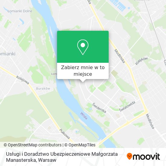 Mapa Usługi i Doradztwo Ubezpieczeniowe Małgorzata Manasterska