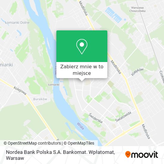 Mapa Nordea Bank Polska S.A. Bankomat. Wpłatomat