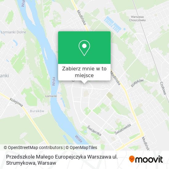 Mapa Przedszkole Małego Europejczyka Warszawa ul. Strumykowa