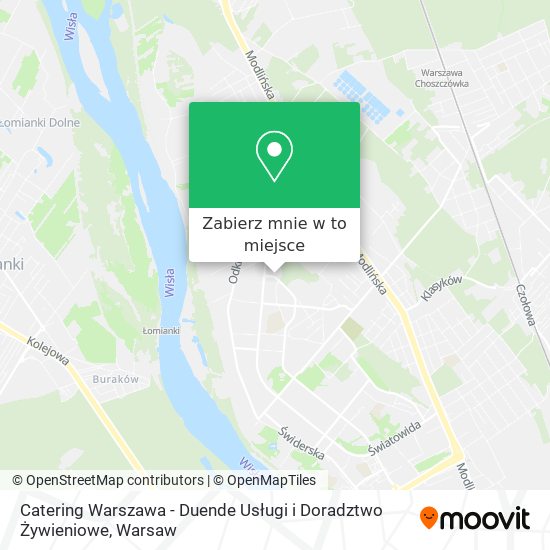 Mapa Catering Warszawa - Duende Usługi i Doradztwo Żywieniowe