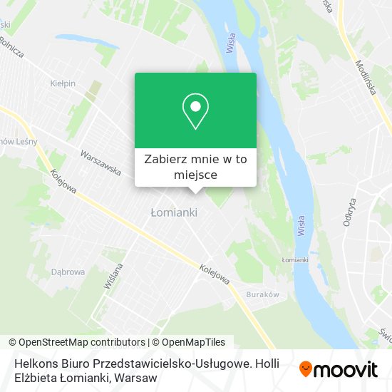 Mapa Helkons Biuro Przedstawicielsko-Usługowe. Holli Elżbieta Łomianki