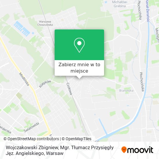 Mapa Wojczakowski Zbigniew, Mgr. Tłumacz Przysięgły Jęz. Angielskiego