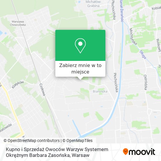 Mapa Kupno i Sprzedaż Owoców Warzyw Systemem Okrężnym Barbara Zasońska