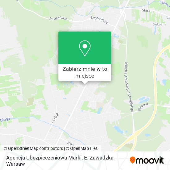 Mapa Agencja Ubezpieczeniowa Marki. E. Zawadzka