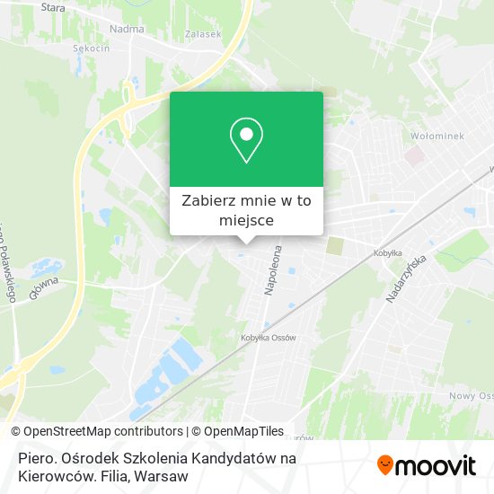 Mapa Piero. Ośrodek Szkolenia Kandydatów na Kierowców. Filia