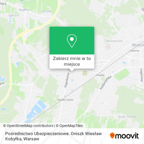 Mapa Pośrednictwo Ubezpieczeniowe. Oniszk Wiesław Kobyłka