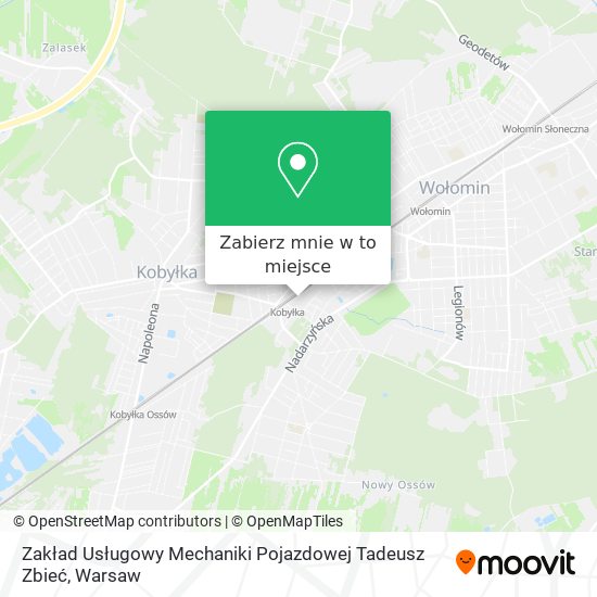 Mapa Zakład Usługowy Mechaniki Pojazdowej Tadeusz Zbieć