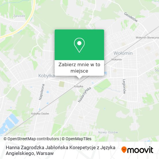 Mapa Hanna Zagrodzka Jabłońska Korepetycje z Języka Angielskiego