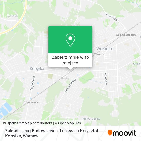 Mapa Zakład Usług Budowlanych. Łuniewski Krzysztof Kobyłka